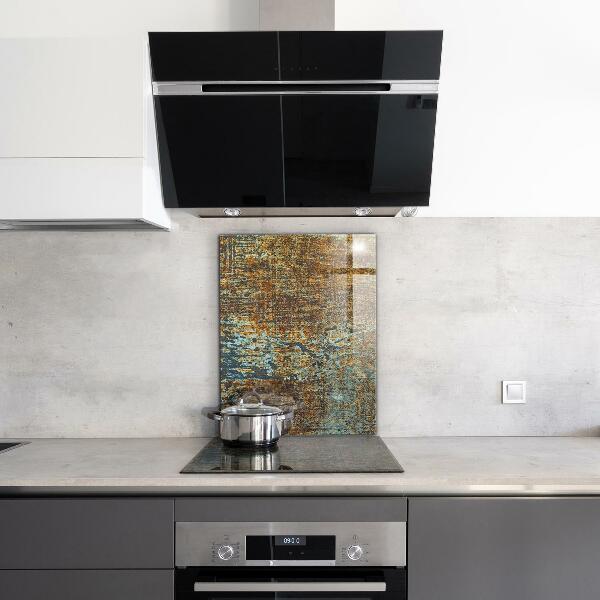 Konyhai üveg panel Régi fém textúra