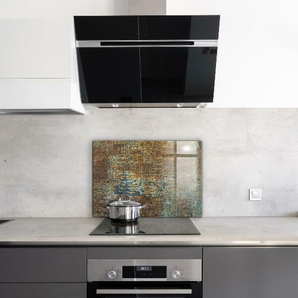 Konyhai üveg panel Régi fém textúra