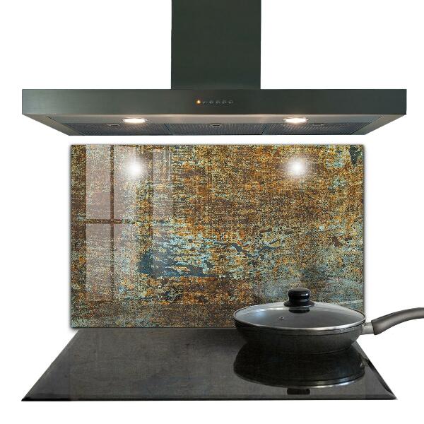 Konyhai üveg panel Régi fém textúra