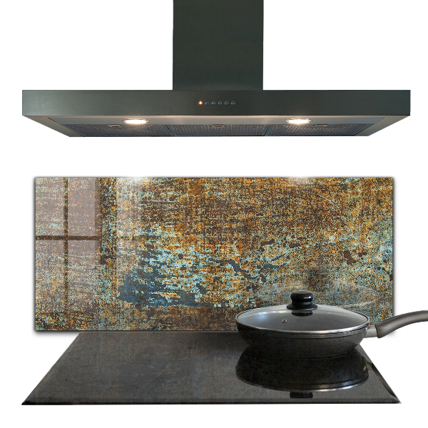 Konyhai üveg panel Régi fém textúra