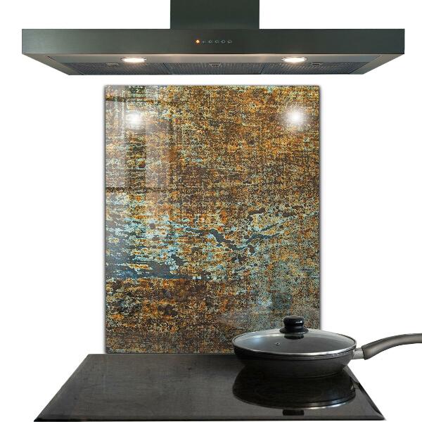 Konyhai üveg panel Régi fém textúra