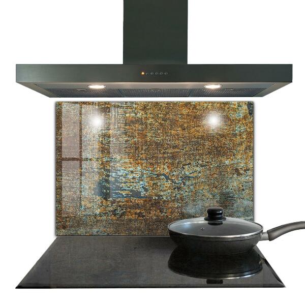 Konyhai üveg panel Régi fém textúra