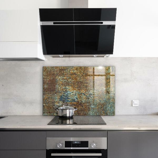 Konyhai üveg panel Régi fém textúra