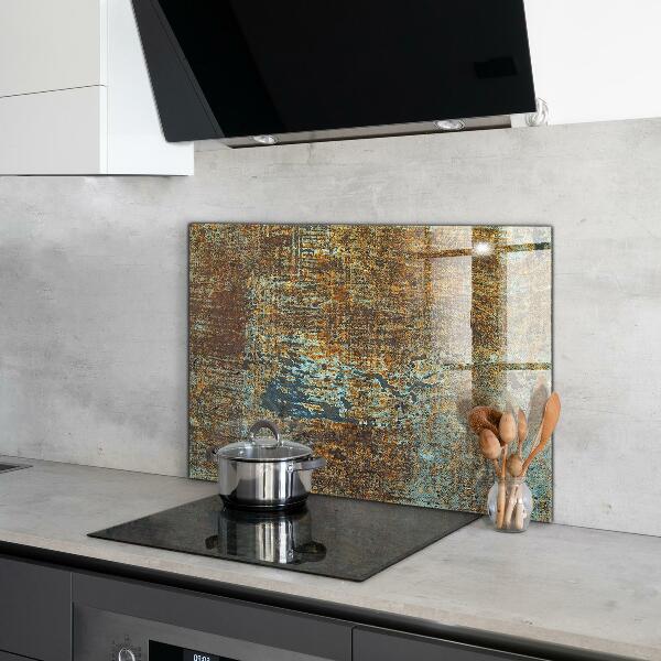 Konyhai üveg panel Régi fém textúra