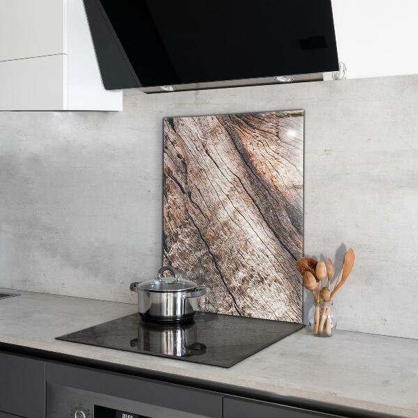 Konyhai üveg panel Fa kéreg törzs textúrája