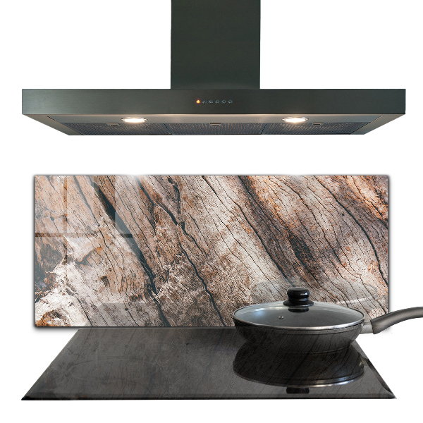 Konyhai üveg panel Fa kéreg törzs textúrája