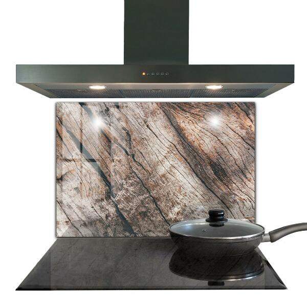 Konyhai üveg panel Fa kéreg törzs textúrája