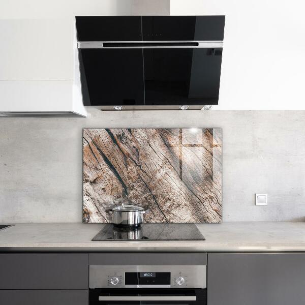 Konyhai üveg panel Fa kéreg törzs textúrája