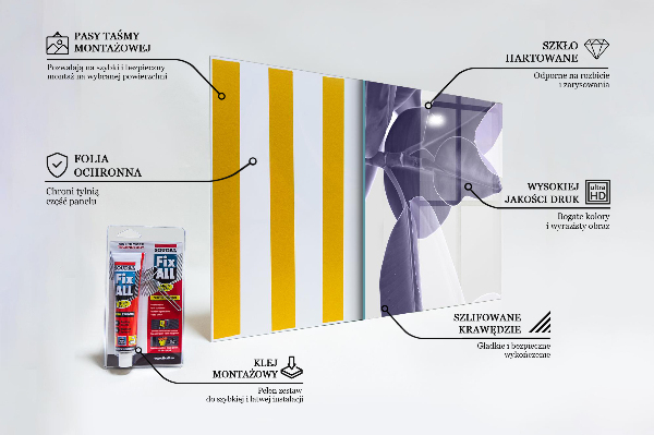 Konyhai fali panel Egzotikus levelek illusztráció