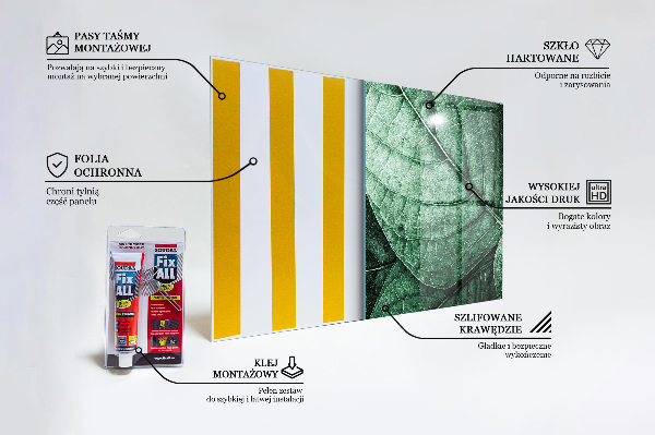 Konyhai fali panel Zöld levél részletek