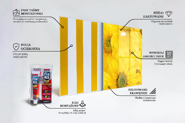 Konyhai fali panel Nyári sárga virágok