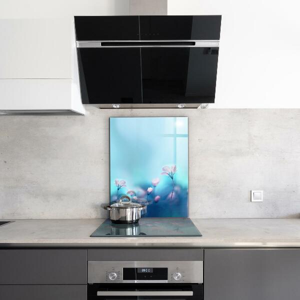 Konyhai fali panel Virágok a reggeli köd mögött