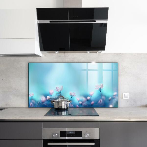 Konyhai fali panel Virágok a reggeli köd mögött
