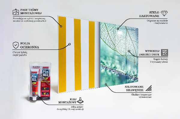 Konyhai fali panel Finom levél textúra