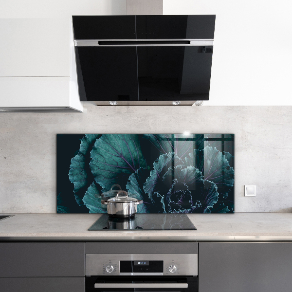 Konyhai hátfal panel Káposzta levelei sötétzöld