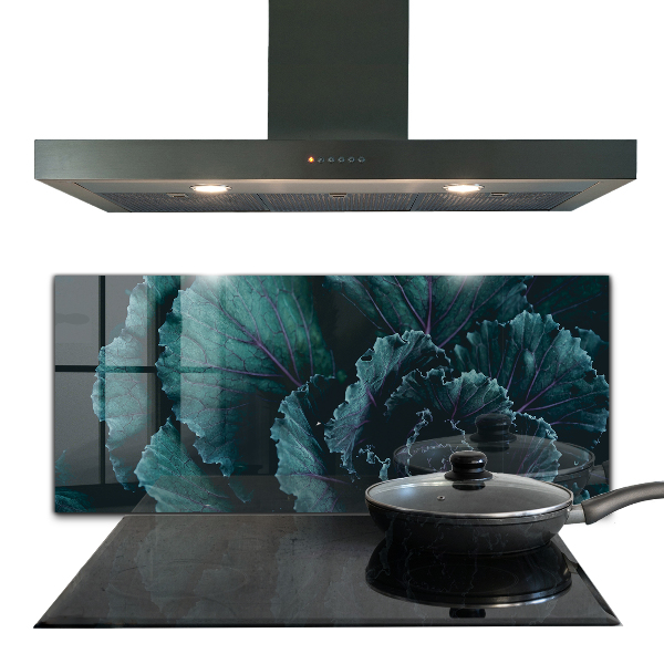 Konyhai hátfal panel Káposzta levelei sötétzöld