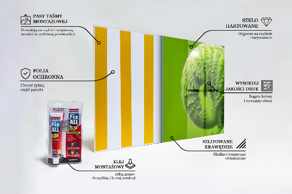 Konyhai hátfal panel Zöld páfránylevél