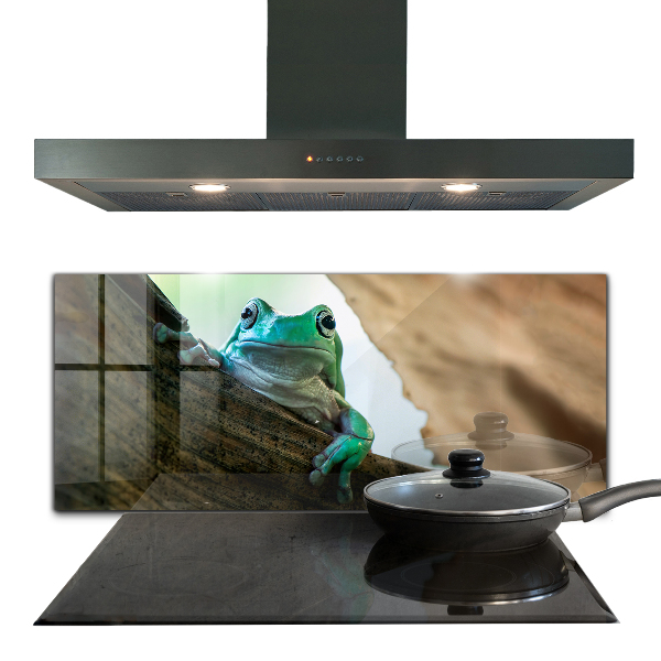 Konyhai panel Kíváncsi béka egy levélen