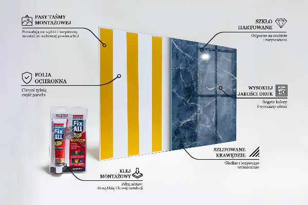 Konyhai panel Kék márvány textúra