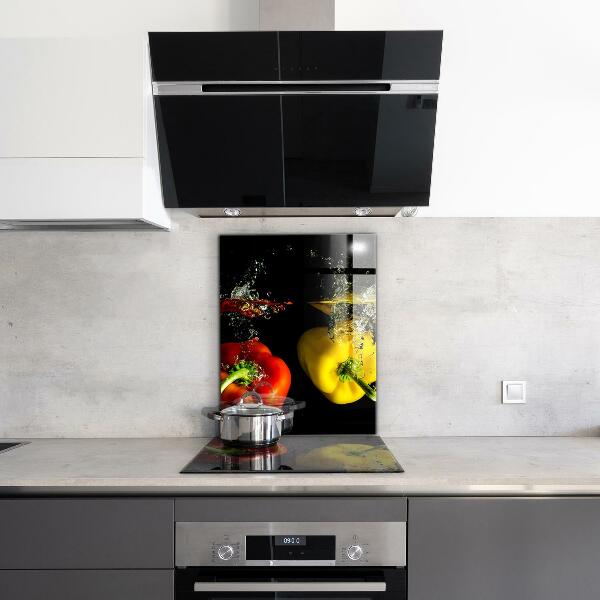 Konyhai panel Színes paprika víz alatt