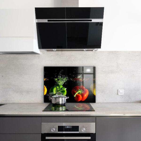 Konyhai panel Színes paprika víz alatt