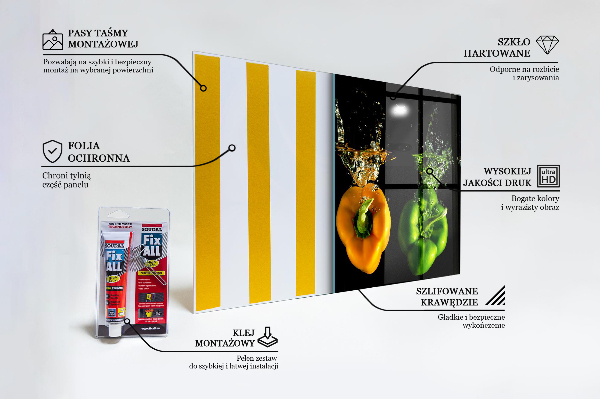 Konyhai panel Színes paprika víz alatt