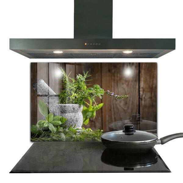 Konyhai panel Kőmozsár fűszerek