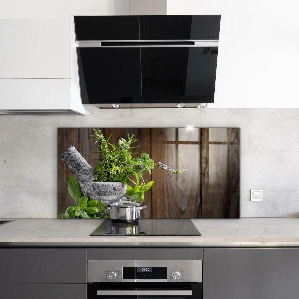 Konyhai panel Kőmozsár fűszerek