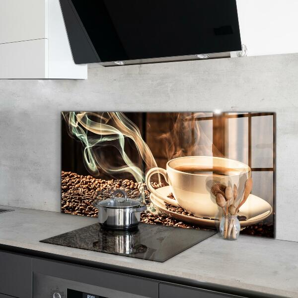 Konyhai panel Egy csésze aromás kávéval