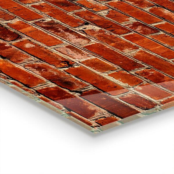 Konyhai üveg fali panel Természetes téglafal