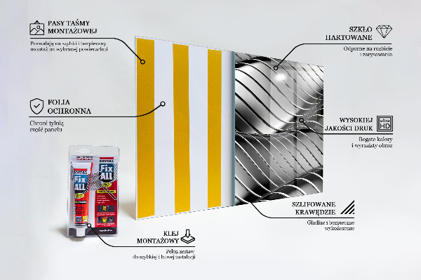Konyhai panel Fém hullámok absztrakció