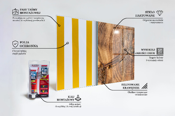 Konyhai üveg fali panel Törzs textúrája
