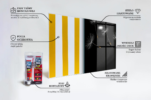 Konyhai hátfal panel Pitypang a szélben