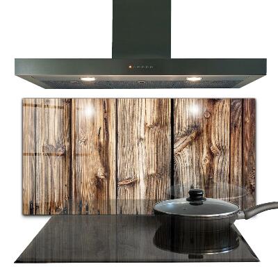 Konyhai üveg fali panel Régi tölgyfa