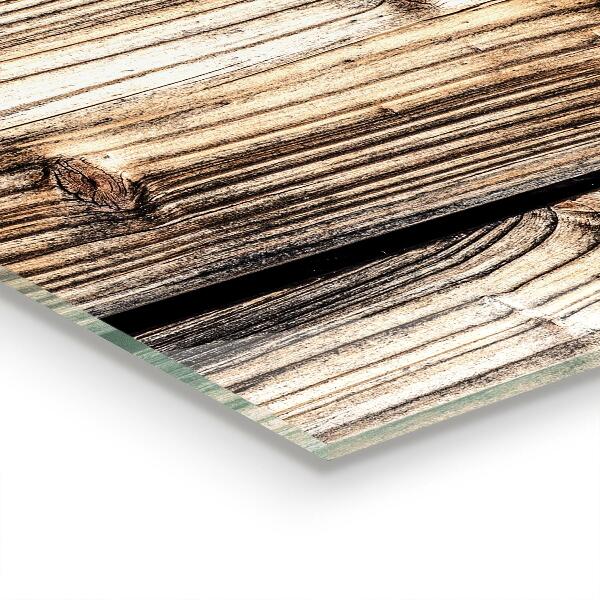 Konyhai üveg fali panel Régi tölgyfa