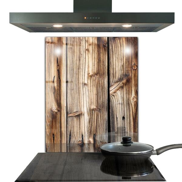 Konyhai üveg fali panel Régi tölgyfa