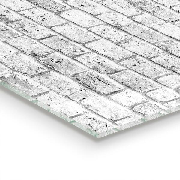 Konyhai üveg fali panel Szürke tégla természetes kő