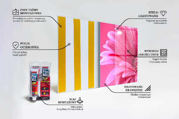 Konyhai hátfal panel Rózsaszín virág természet részletei