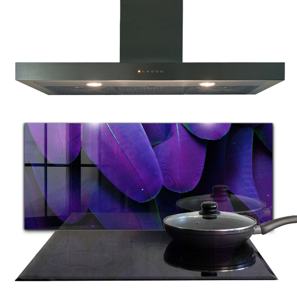 Konyhai üveg fali panel Egzotikus madártollak