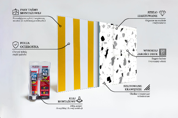 Konyhai hátfal panel Monokróm terrazzo