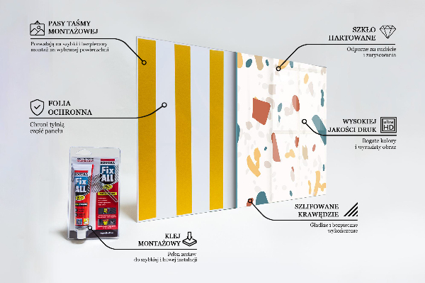 Konyhai hátfal panel Terrazzo stone