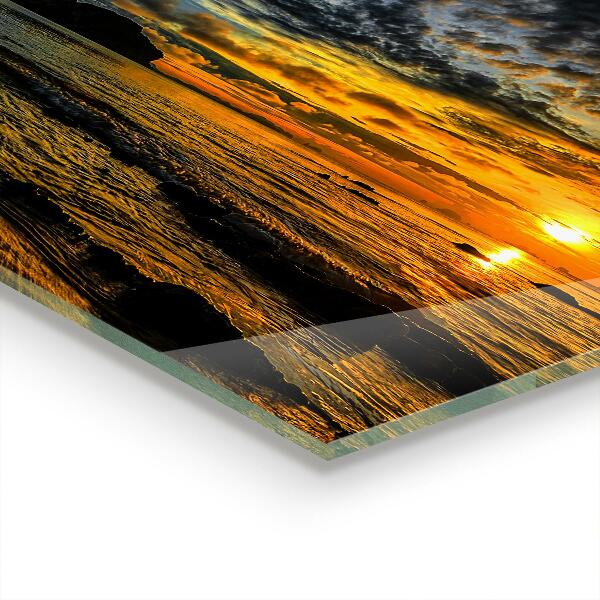 Konyhai hátfal panel Naplemente a tenger mellett