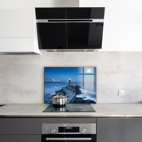 Konyhai hátfal panel Világítótorony alkonyatkor