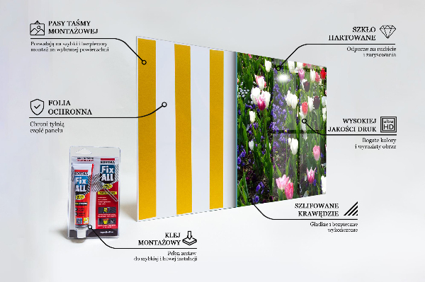 Konyhai hátfal panel Réti nyári virágok