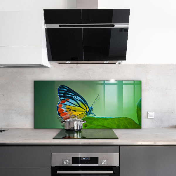 Konyhai panel Pillangó pihen egy levél