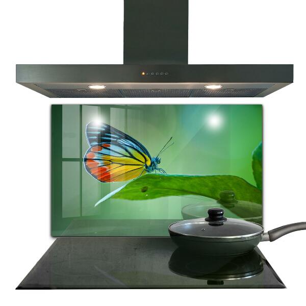 Konyhai panel Pillangó pihen egy levél