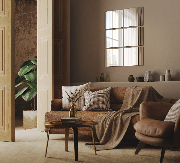 Öntapadós tükör csempék 6 db 30x30 cm