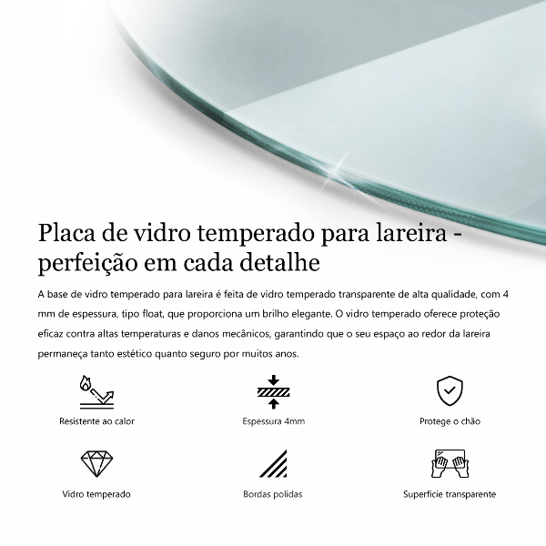 Kandalló üveg alátét 100x100 cm