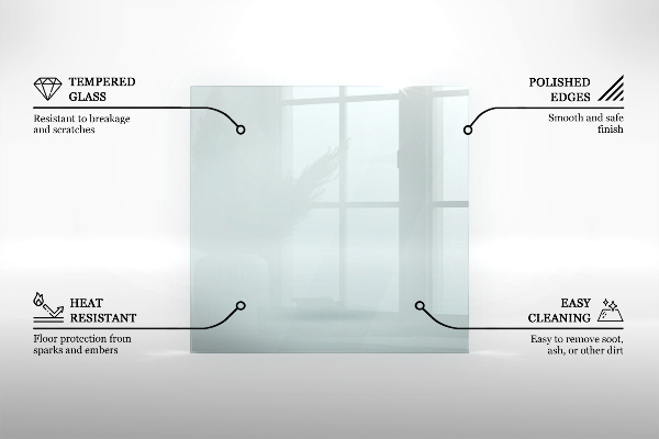 Üveg kandalló alátét h40