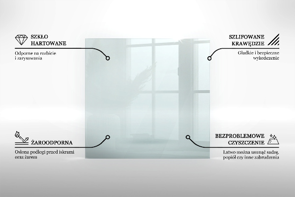 Kandalló alátét üveg 50x50 cm